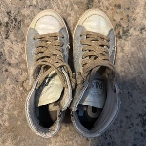 P448 zipper sides high top sneakers sz 38. Very good condition.  Smoke free home